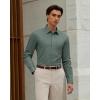 Alimens & Gentle Men’s Premium Dress Shirt – Silk Modal Performence Wrinkle Free Button Down Shirts(Green)