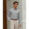 Alimens & Gentle Men’s Premium Dress Shirt – Silk Modal Performence Wrinkle Free Button Down Shirts(Light Grey)