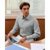 Alimens & Gentle Men’s Premium Dress Shirt – Silk Modal Performence Wrinkle Free Button Down Shirts(Light Grey)