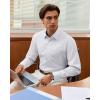 Alimens & Gentle Men’s Premium Dress Shirt – Silk Modal Performence Wrinkle Free Button Down Shirts(White)