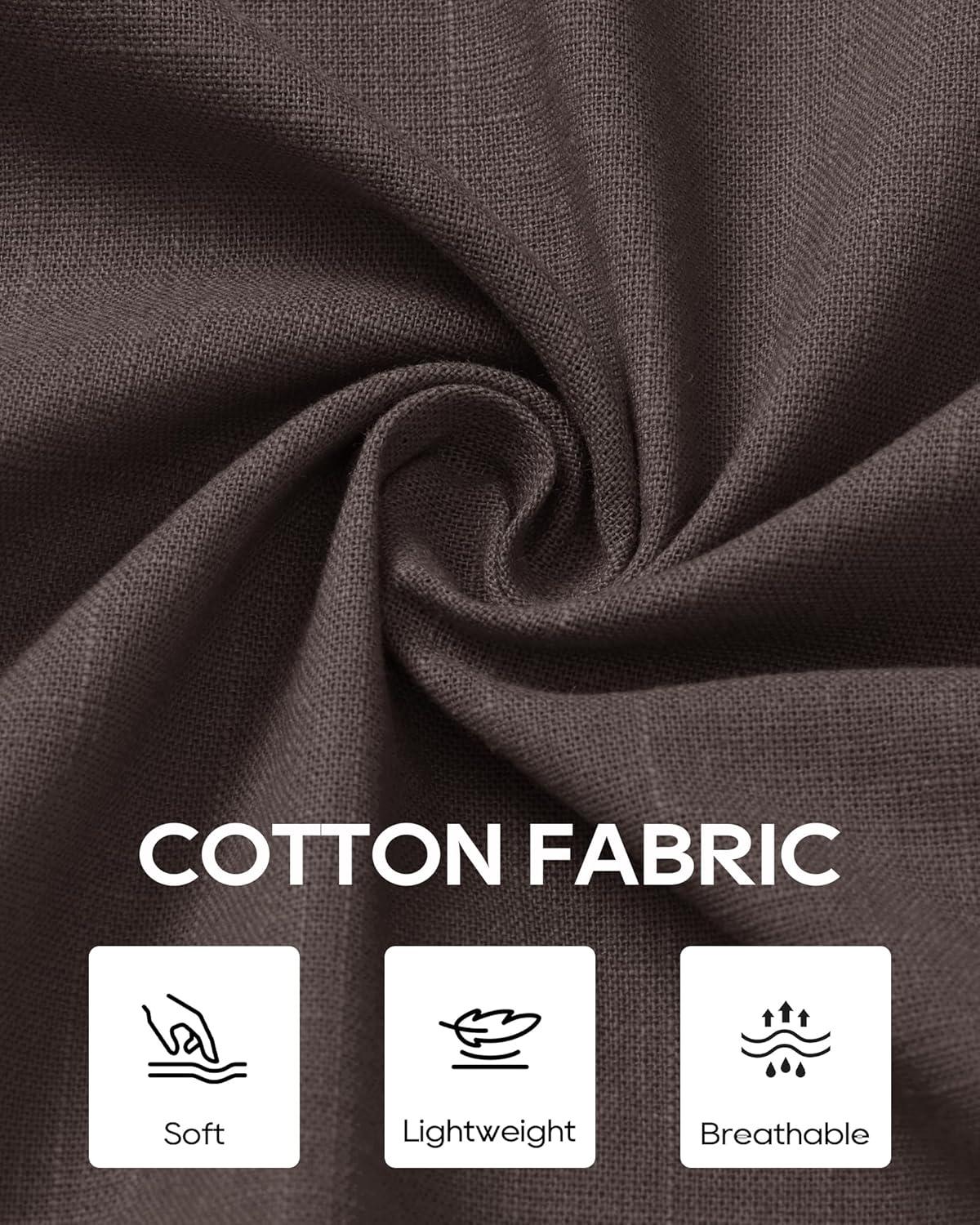 imageAlimens amp Gentle Mens Cotton Linen Textured Shirt Long Sleeve Button Down Shirts Casual Summer Beach Wedding Tops with PocketBrown