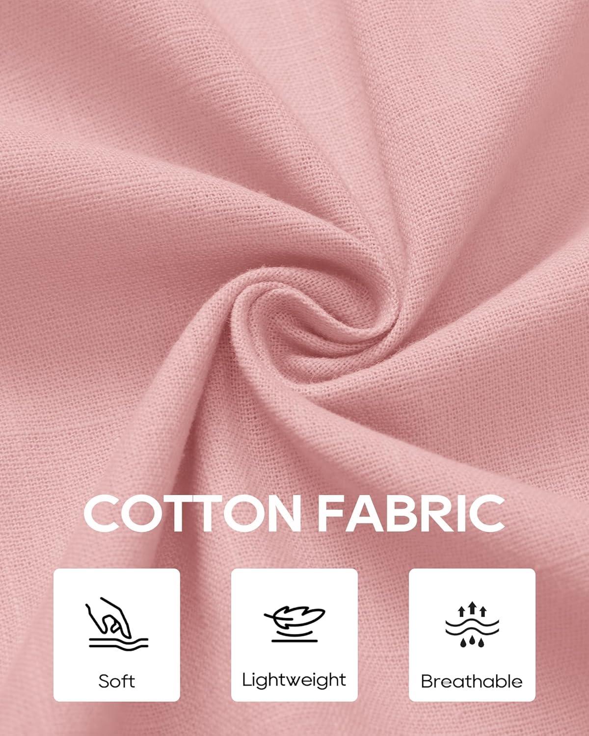 imageAlimens amp Gentle Mens Cotton Linen Textured Shirt Long Sleeve Button Down Shirts Casual Summer Beach Wedding Tops with PocketGrey Pink