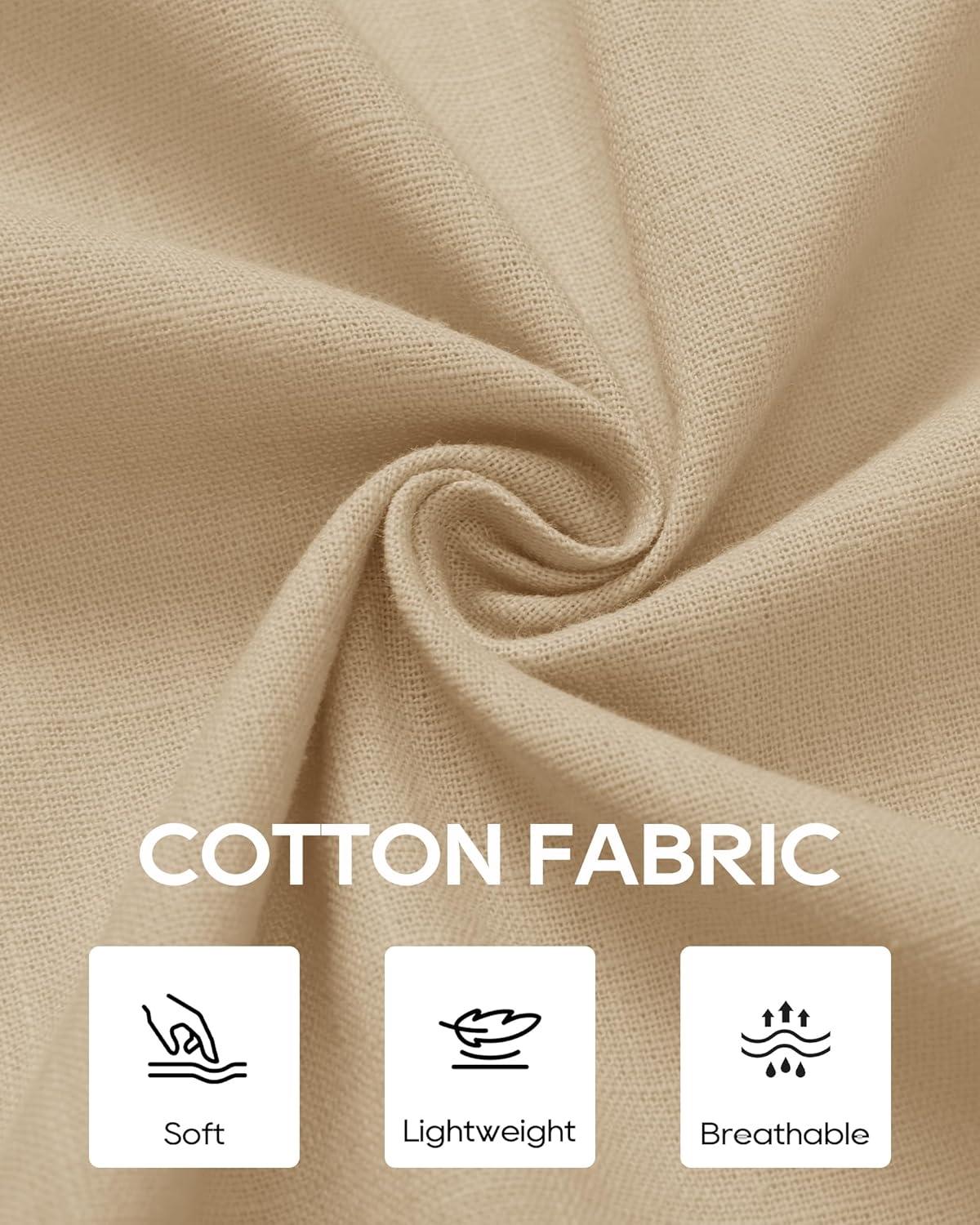 imageAlimens amp Gentle Mens Cotton Linen Textured Shirt Long Sleeve Button Down Shirts Casual Summer Beach Wedding Tops with PocketKhaki