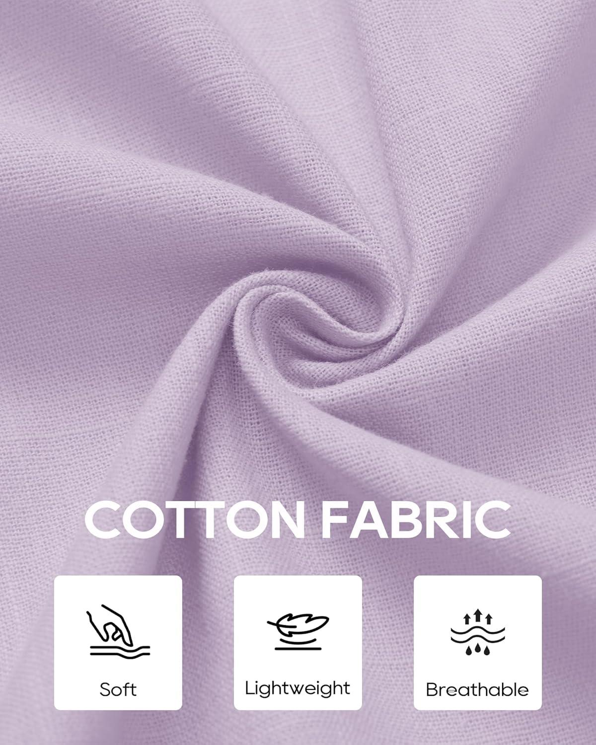 imageAlimens amp Gentle Mens Cotton Linen Textured Shirt Long Sleeve Button Down Shirts Casual Summer Beach Wedding Tops with PocketLavender