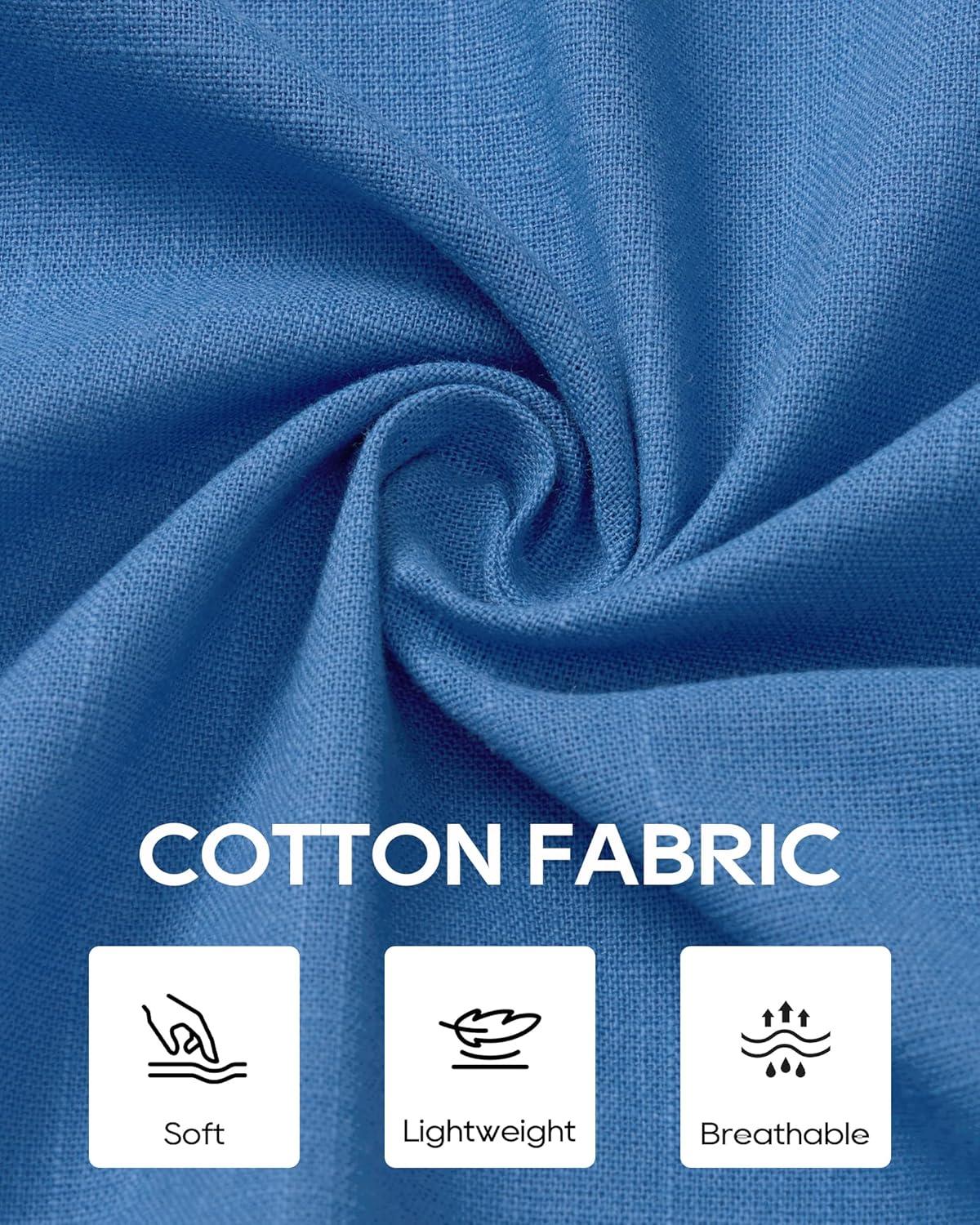 imageAlimens amp Gentle Mens Cotton Linen Textured Shirt Long Sleeve Button Down Shirts Casual Summer Beach Wedding Tops with PocketRoyal Blue