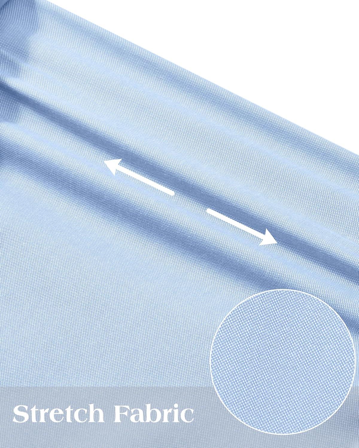 imageAlimens amp Gentle Mens Oxford Shirts Stretch Long Sleeve Dress Shirt for Men Casual Business Work Solid Button Down ShirtsLight Blue