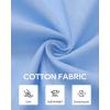 Alimens & Gentle Mens Cotton Linen Textured Shirt Long Sleeve Button Down Shirts Casual Summer Beach Wedding Tops with Pocket(Blue)