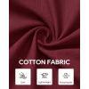 Alimens & Gentle Mens Cotton Linen Textured Shirt Long Sleeve Button Down Shirts Casual Summer Beach Wedding Tops with Pocket(Burgundy)