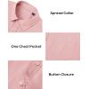 Alimens & Gentle Mens Cotton Linen Textured Shirt Long Sleeve Button Down Shirts Casual Summer Beach Wedding Tops with Pocket(Grey Pink)