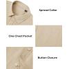 Alimens & Gentle Mens Cotton Linen Textured Shirt Long Sleeve Button Down Shirts Casual Summer Beach Wedding Tops with Pocket(Khaki)