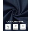 Alimens & Gentle Mens Cotton Linen Textured Shirt Long Sleeve Button Down Shirts Casual Summer Beach Wedding Tops with Pocket(Navy Blue)
