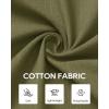 Alimens & Gentle Mens Cotton Linen Textured Shirt Long Sleeve Button Down Shirts Casual Summer Beach Wedding Tops with Pocket(Olive Green)