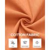Alimens & Gentle Mens Cotton Linen Textured Shirt Long Sleeve Button Down Shirts Casual Summer Beach Wedding Tops with Pocket(Orange)