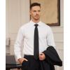 Alimens & Gentle Mens Dress Shirts Stretch Long Sleeve Formal Business Wedding Button Down Shirt Wrinkle Free(Solid White)