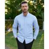 Alimens & Gentle Mens Oxford Shirts Stretch Long Sleeve Dress Shirt for Men Casual Business Work Solid Button Down Shirts(Light Blue)