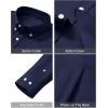 Alimens & Gentle Mens Oxford Shirts Stretch Long Sleeve Dress Shirt for Men Casual Business Work Solid Button Down Shirts(Navy Blue)