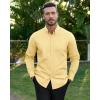 Alimens & Gentle Mens Oxford Shirts Stretch Long Sleeve Dress Shirt for Men Casual Business Work Solid Button Down Shirts(Yellow)