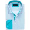 Alimens & Gentle Mens Dress Shirts Printed Button Down Shirt Long Sleeve Regular Fit Inner Collar Contrast Shirt Business(Blue-pat2)