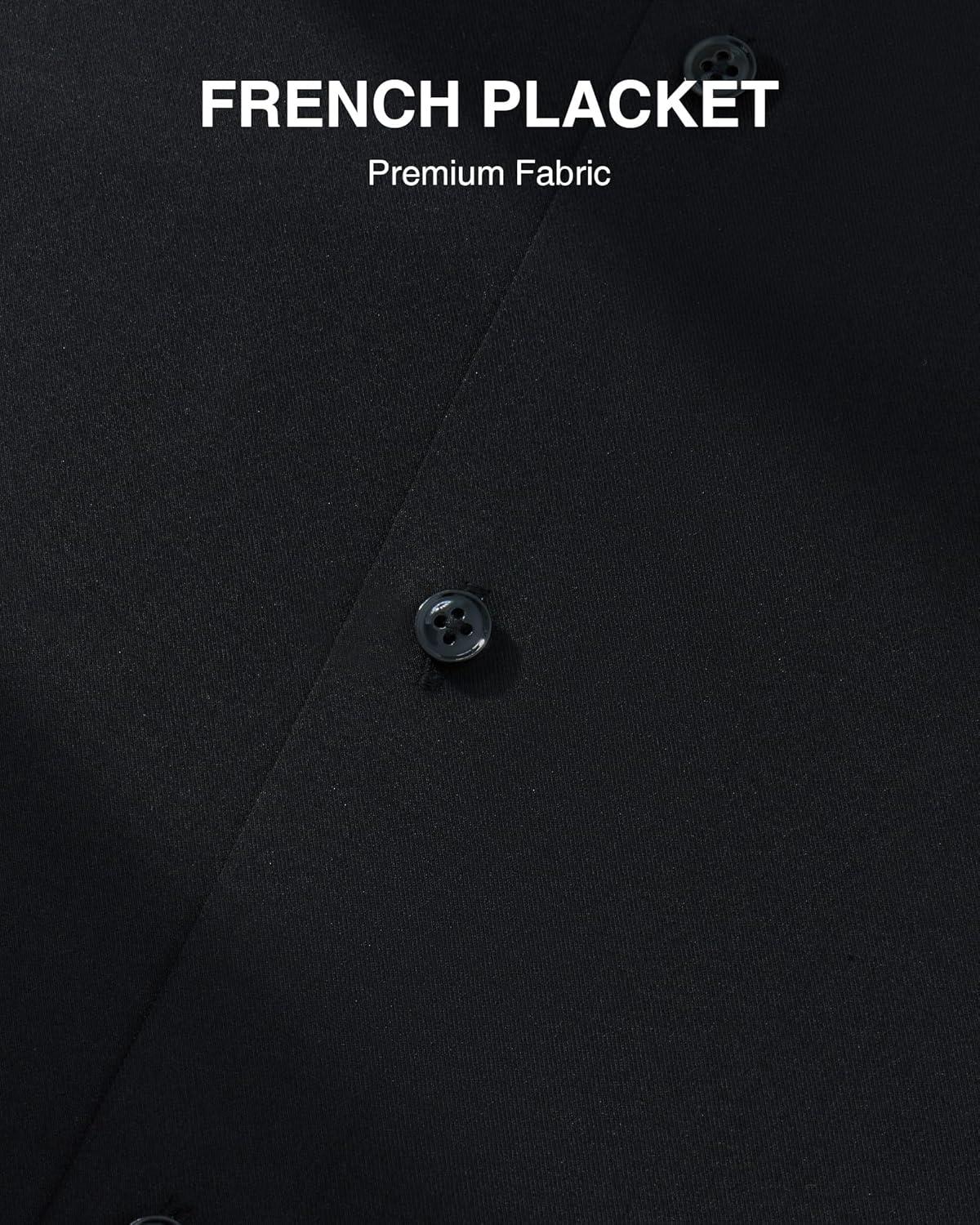 imageAlimens amp Gentle Premium Mens Mulberry Silk Modal Dress Shirt Performance Wrinkle FreeBlack