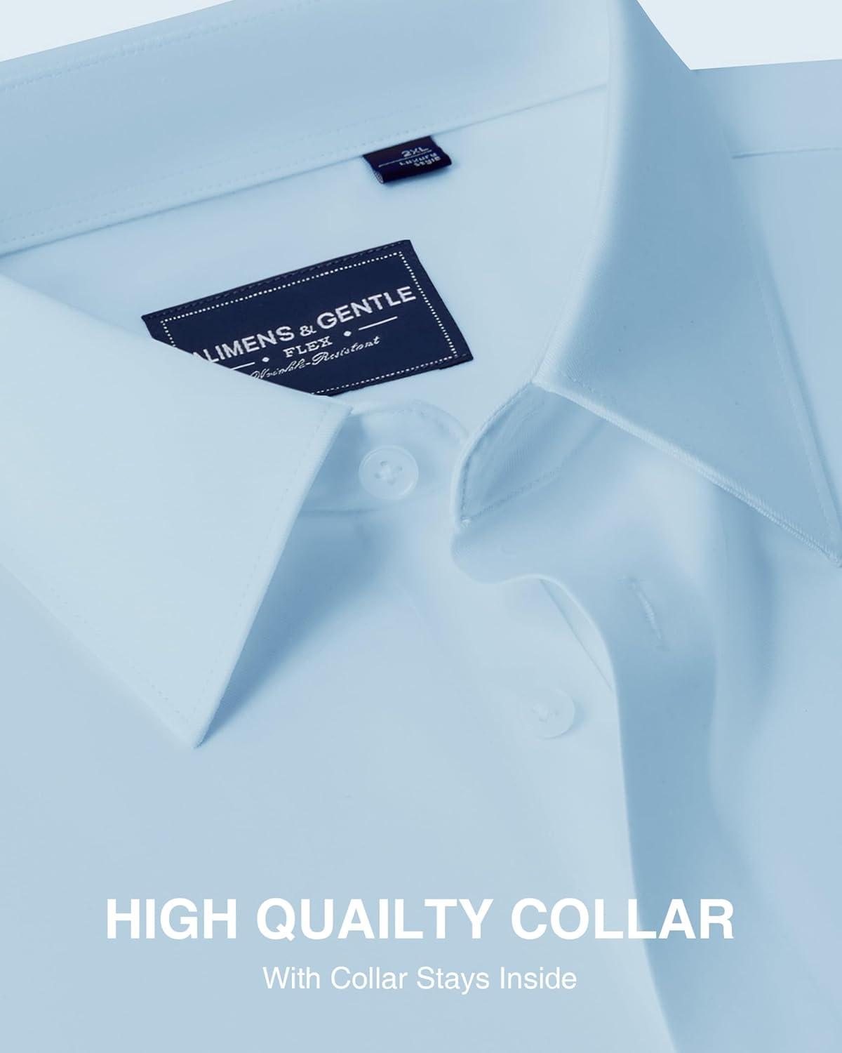 imageAlimens amp Gentle Premium Mens Mulberry Silk Modal Dress Shirt Performance Wrinkle FreeBlue