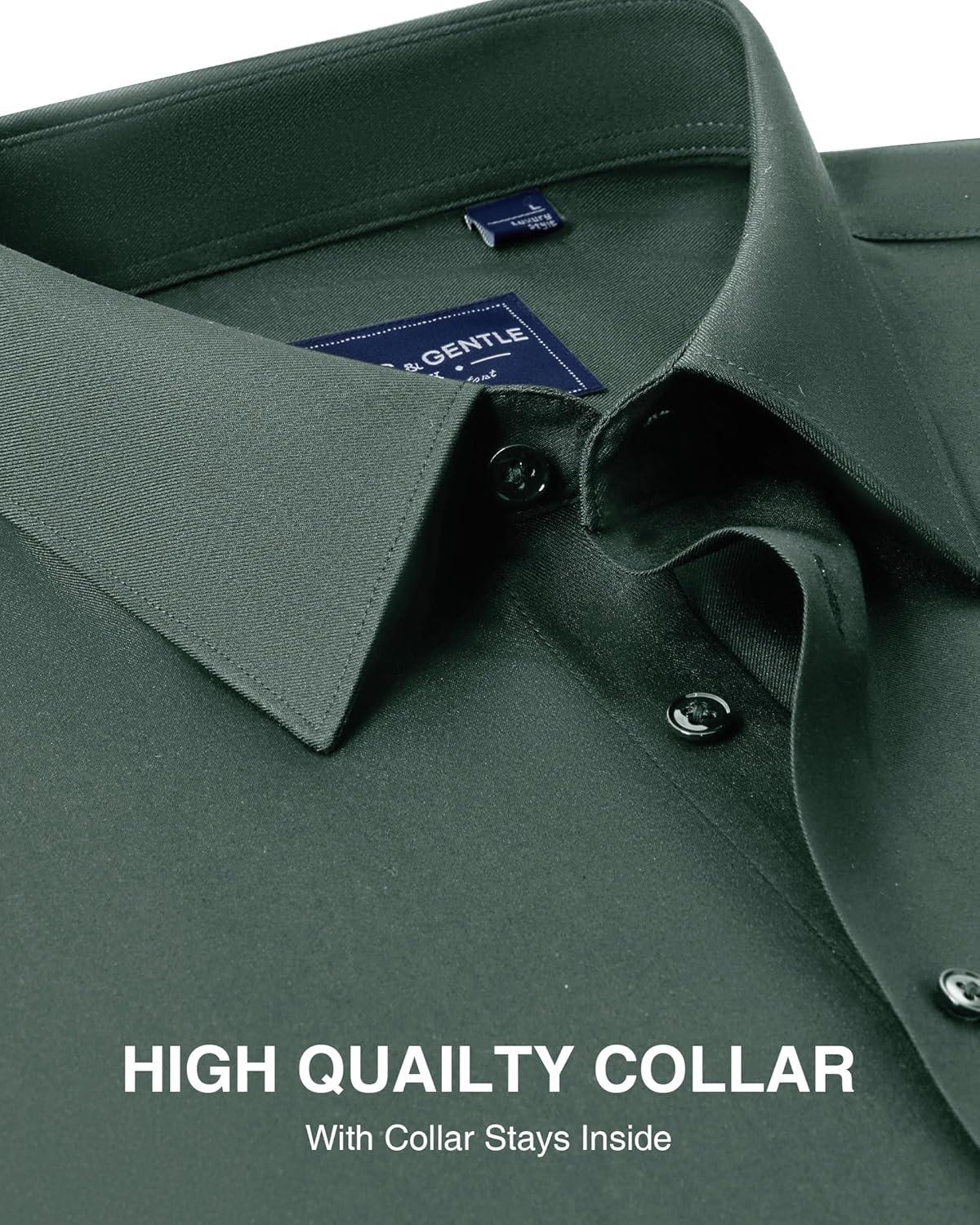 imageAlimens amp Gentle Premium Mens Mulberry Silk Modal Dress Shirt Performance Wrinkle FreeGreen