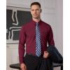 Alimens & Gentle Mens Dress Shirts Long Sleeve Button Down Shirt Men Wrinkle Free Contrast Collar Shirts(Burgundy)