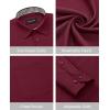Alimens & Gentle Mens Dress Shirts Long Sleeve Button Down Shirt Men Wrinkle Free Contrast Collar Shirts(Burgundy)