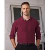 Alimens & Gentle Mens Dress Shirts Long Sleeve Button Down Shirt Men Wrinkle Free Contrast Collar Shirts(Burgundy)