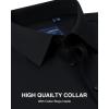 Alimens & Gentle Premium Men’s Mulberry Silk Modal Dress Shirt Performance Wrinkle Free(Black)