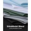 Alimens & Gentle Premium Men’s Mulberry Silk Modal Dress Shirt Performance Wrinkle Free(Green)