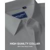 Alimens & Gentle Premium Men’s Mulberry Silk Modal Dress Shirt Performance Wrinkle Free(Light Grey)