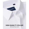Alimens & Gentle Premium Men’s Mulberry Silk Modal Dress Shirt Performance Wrinkle Free(White)