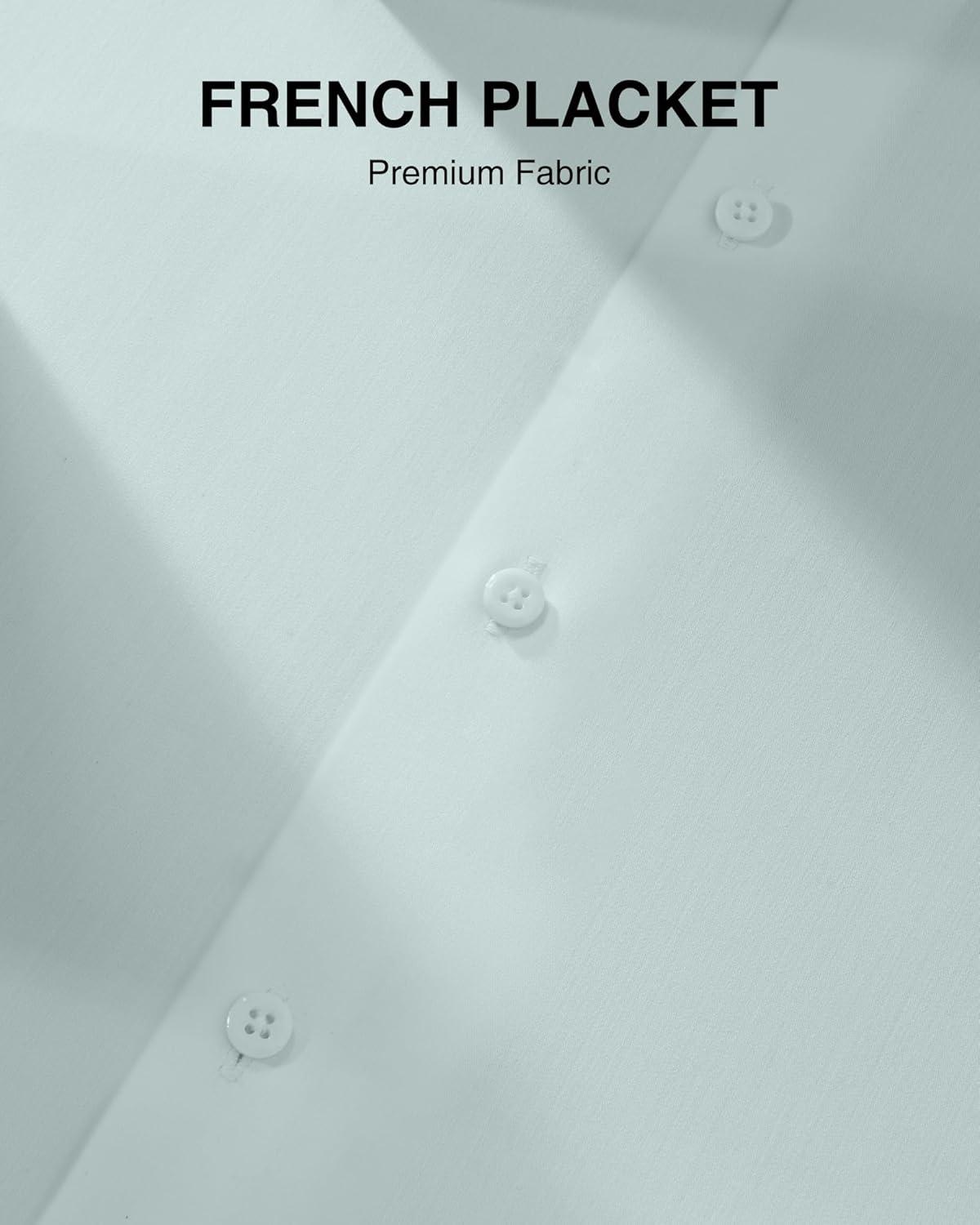 imageAlimens amp Gentle Mens Premium Dress Shirts Mulberry Silk Performance Wrinkle Free Stain Shield Button Down ShirtLight Grey