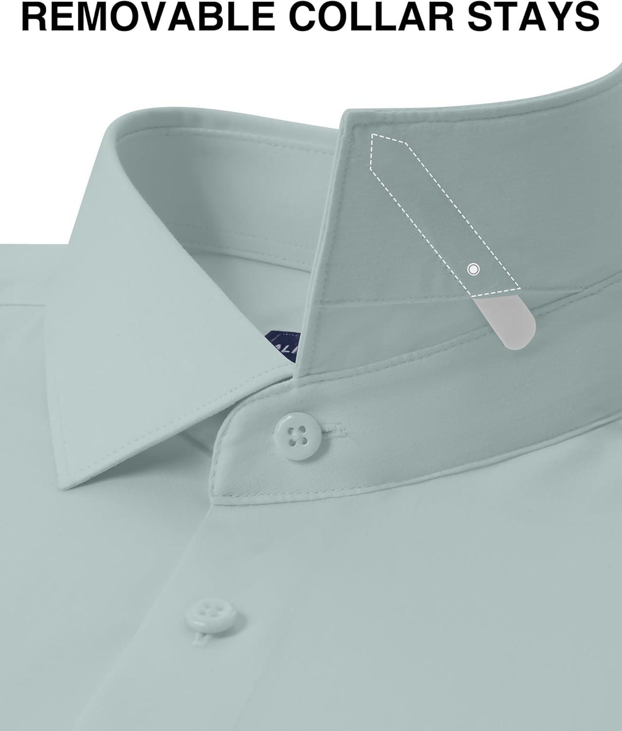 imageAlimens amp Gentle Mens Premium Dress Shirts Mulberry Silk Performance Wrinkle Free Stain Shield Button Down ShirtLight Grey