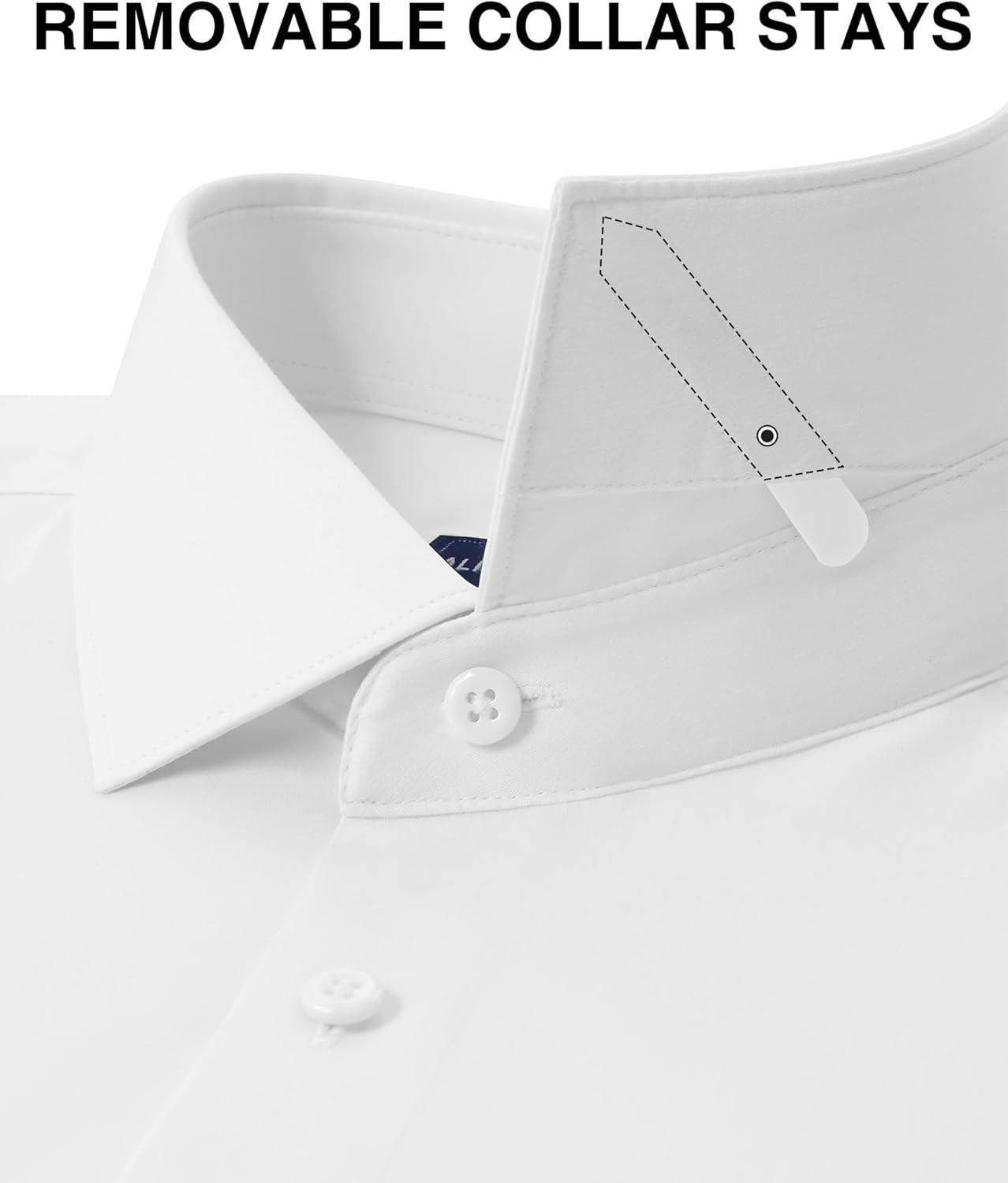 imageAlimens amp Gentle Mens Premium Dress Shirts Mulberry Silk Performance Wrinkle Free Stain Shield Button Down ShirtWhite