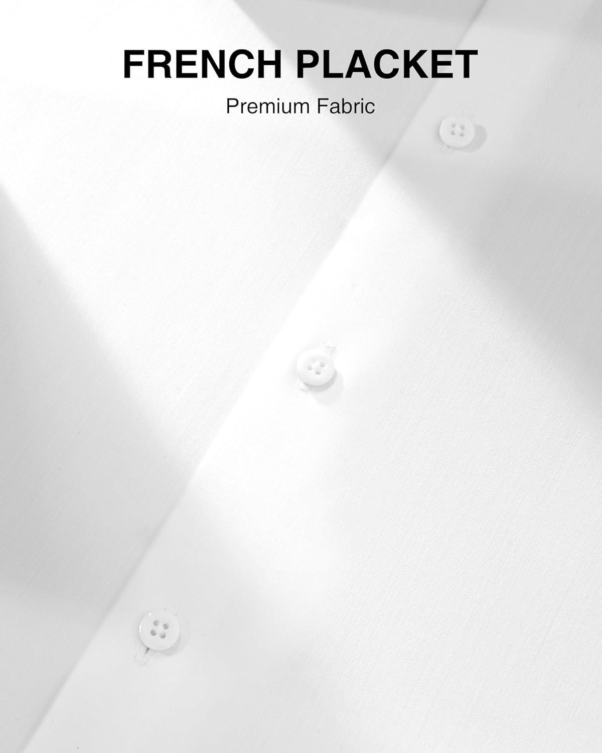 imageAlimens amp Gentle Mens Premium Dress Shirts Mulberry Silk Performance Wrinkle Free Stain Shield Button Down ShirtWhite