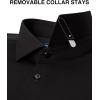 Alimens & Gentle Men’s Premium Dress Shirts – Mulberry Silk Performance Wrinkle Free Stain Shield Button Down Shirt(Black)