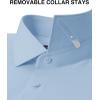 Alimens & Gentle Men’s Premium Dress Shirts – Mulberry Silk Performance Wrinkle Free Stain Shield Button Down Shirt(Blue)