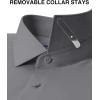 Alimens & Gentle Men’s Premium Dress Shirts – Mulberry Silk Performance Wrinkle Free Stain Shield Button Down Shirt(Grey)