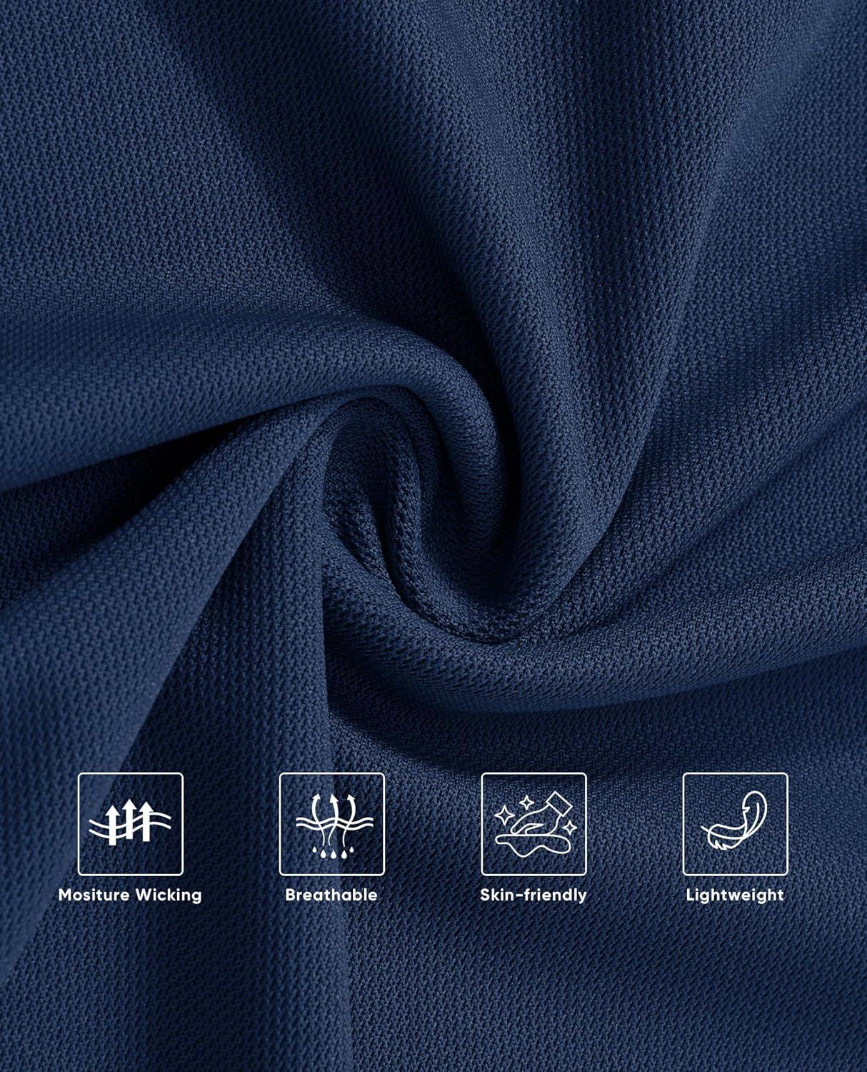 imageAlimens amp Gentle Performance Polo Shirts for Men Stretch Quick Dry Golf Shirt Short Sleeve Tactical Casual Tops Outdoor Navy Blue