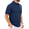 Alimens & Gentle Performance Polo Shirts for Men Stretch Quick Dry Golf Shirt Short Sleeve Tactical Casual Tops Outdoor Navy Blue