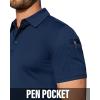 Alimens & Gentle Performance Polo Shirts for Men Stretch Quick Dry Golf Shirt Short Sleeve Tactical Casual Tops Outdoor Navy Blue