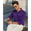Alimens & Gentle Mens Dress Shirts Wrinkle Free Long Sleeve Button Down Shirt Solid Sun Protection Business Shirt with Pocket(Purple)