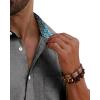 Alimens & Gentle Mens Linen Shirt Short Sleeve Button Down Shirt Casual Beach Vacation Summer Wedding Shirts(Grey)