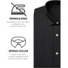 Alimens & Gentle Mens Dress Shirts Wrinkle Free Regular Fit Long Sleeve Textured Business Casual Button Down Shirts(Black)