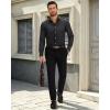 Alimens & Gentle Mens Dress Shirts Wrinkle Free Regular Fit Long Sleeve Textured Business Casual Button Down Shirts(Black)