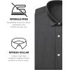 Alimens & Gentle Mens Dress Shirts Wrinkle Free Regular Fit Long Sleeve Textured Business Casual Button Down Shirts(Grey)