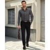 Alimens & Gentle Mens Dress Shirts Wrinkle Free Regular Fit Long Sleeve Textured Business Casual Button Down Shirts(Grey)
