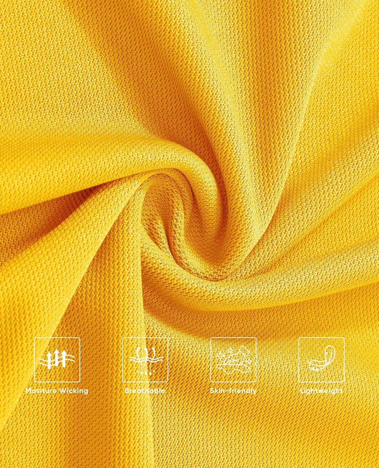 image:imageAlimens amp Gentle Mens Polo Shirt Golf Shirt Camping Dry Fit Tops Bright Yellow