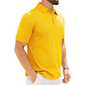 Alimens & Gentle Men’s Polo Shirt Golf Shirt Camping Dry Fit Tops Bright Yellow